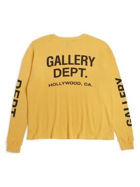 Gallery Dept. Yellow Thermal Graphic Long Sleeve Shirt